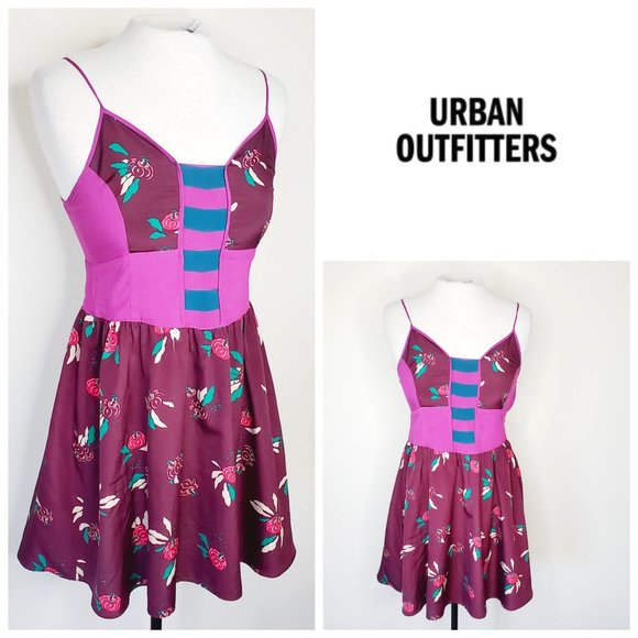 UO ECOTE Boho Winter Squash Fit & Flare Dress